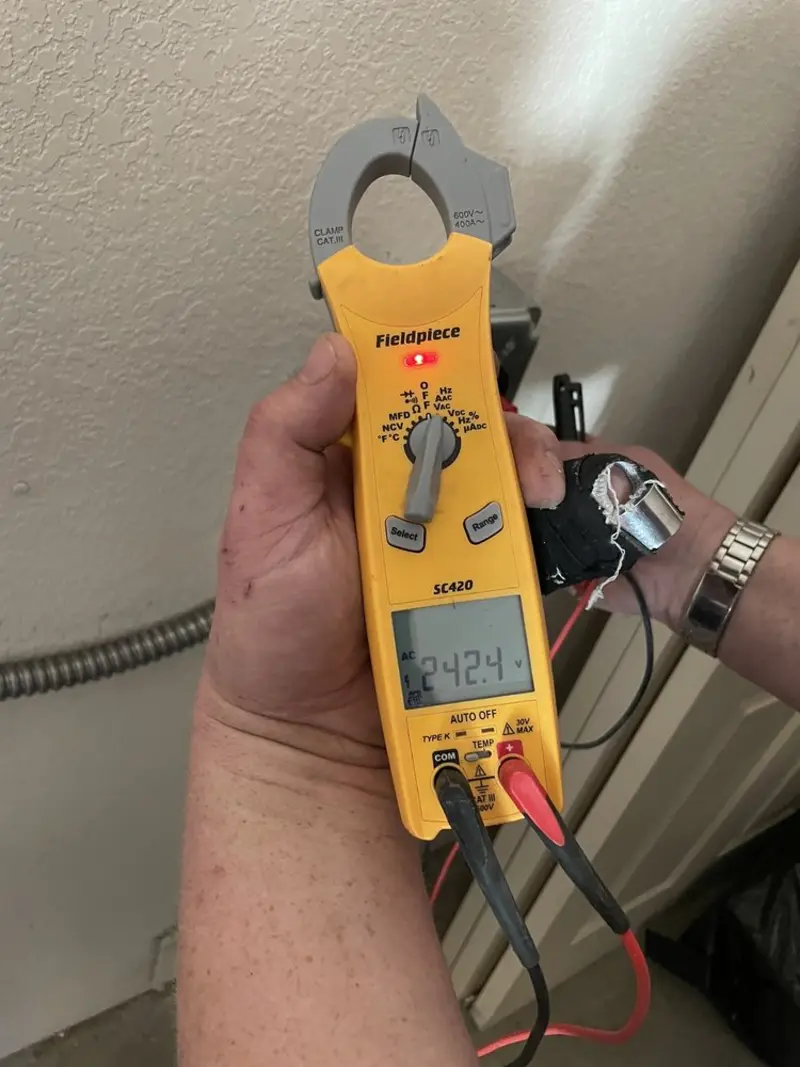 Voltage testing with clamp meter during Recessed Lighting Installation in Boiling Springs